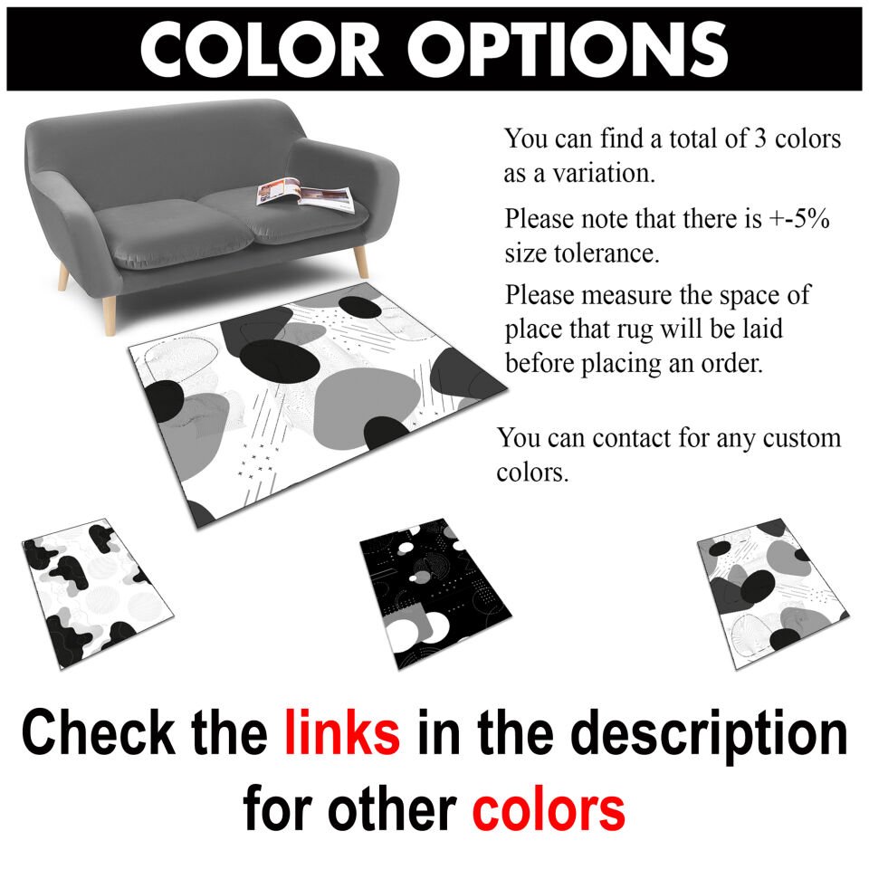 Gray Abstract Area Rug Modern Minimal Geometric Design Carpet