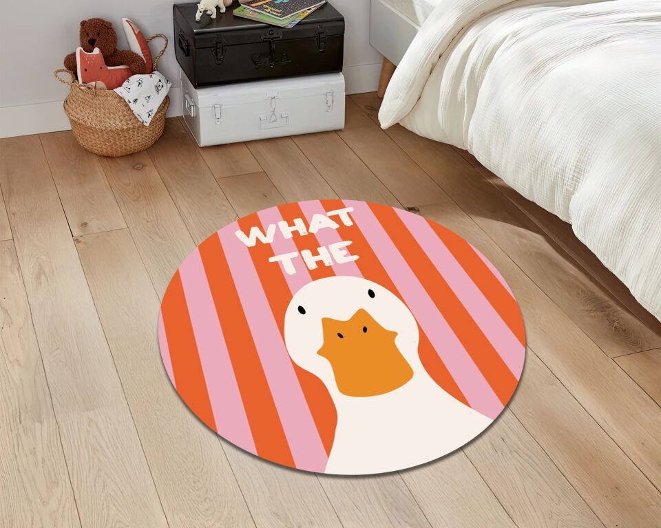 Funny Duck Rug – Cute Minimalist Animal Carpet for Dorm and Playful Home Decor