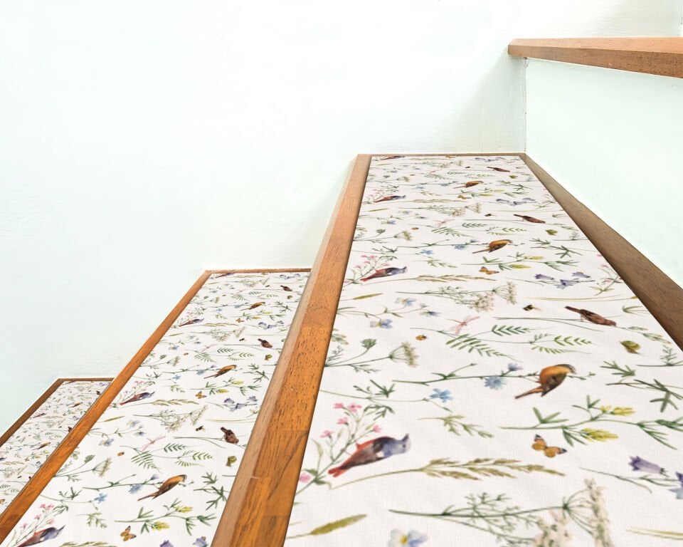 Bird & Meadow Stair Treads – Nature-Inspired Step Mats