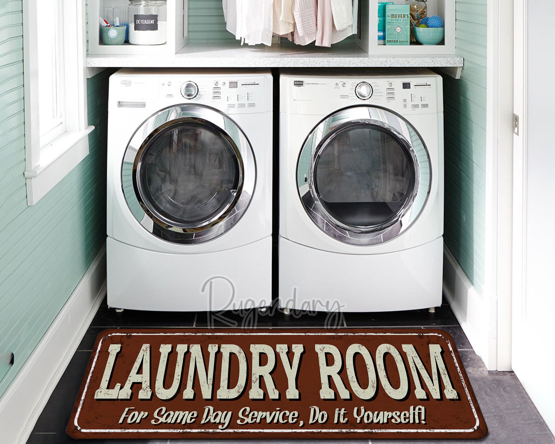 Rustic Laundry Room Rug – Funny DIY Same Day Service Mat