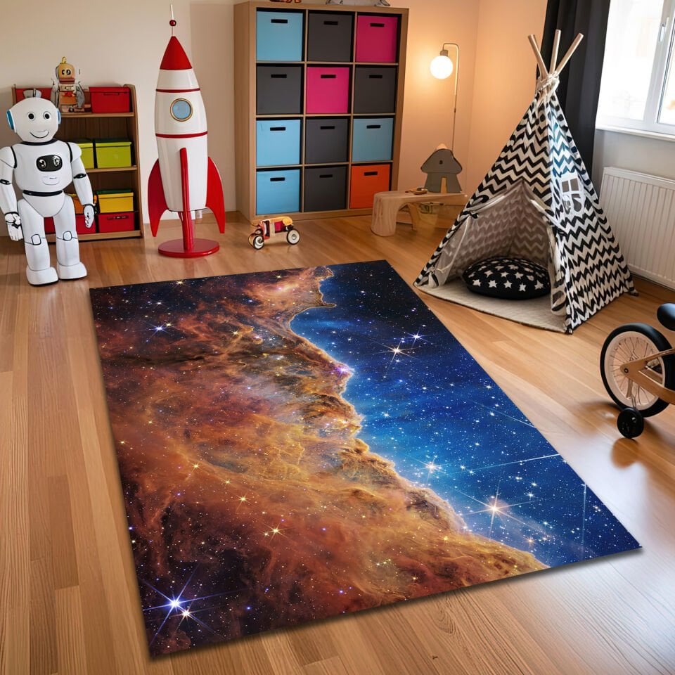 Cosmic Nebula Galaxy Rug – Deep Space Astronomical Print