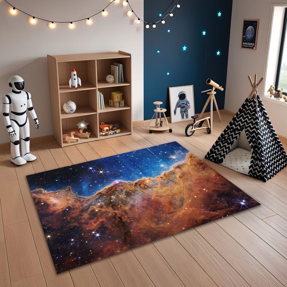 Cosmic Nebula Galaxy Rug – Deep Space Astronomical Print