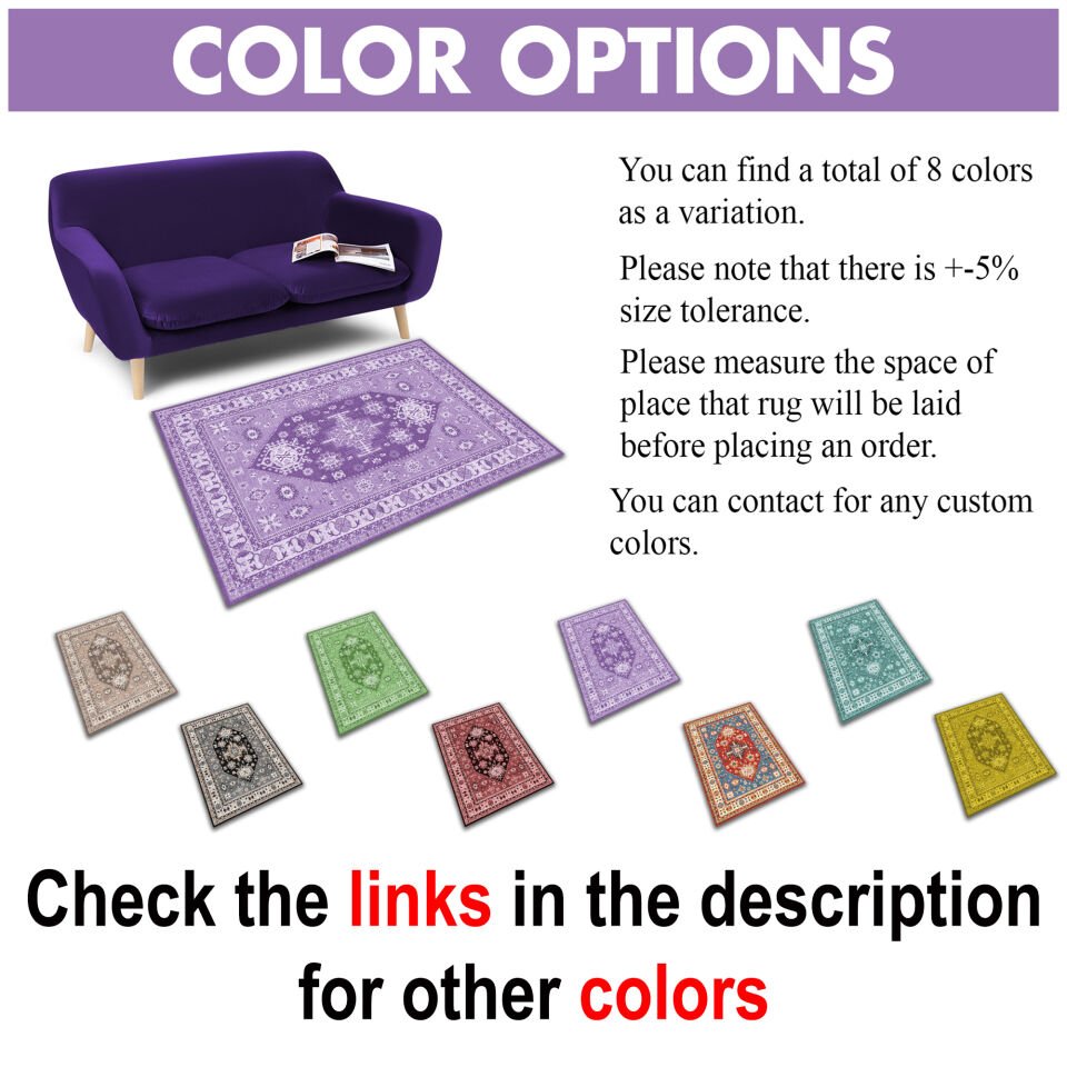 Ethnic Patterned Boho Style Runner Rug in Purple and Lilac Tones