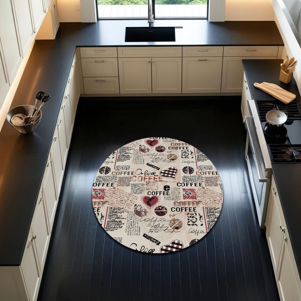 Vintage Coffee Themed Kitchen Rug – Stylish & Cozy Design for Coffee Lovers