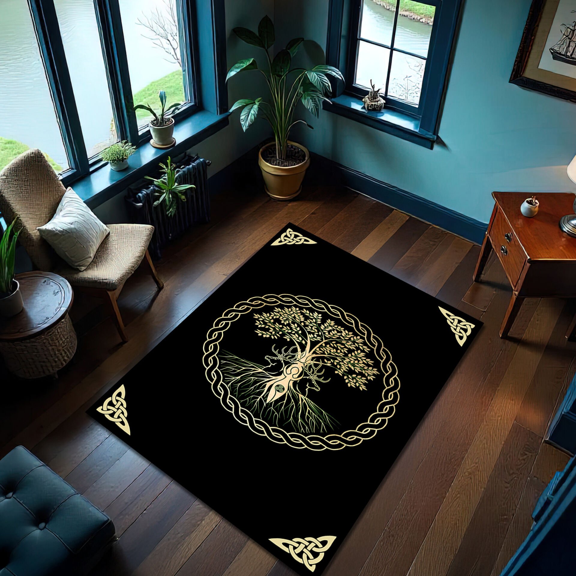 Mystic Tree of Life Rug – Gothic Style for Living Room & Bedroom