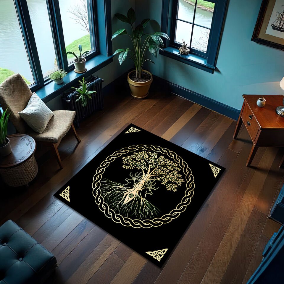 Mystic Tree of Life Rug – Gothic Style for Living Room & Bedroom