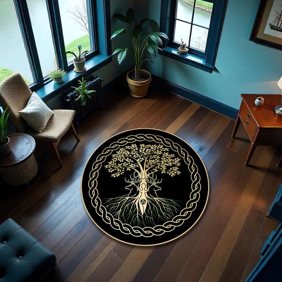 Mystic Tree of Life Rug – Gothic Style for Living Room & Bedroom
