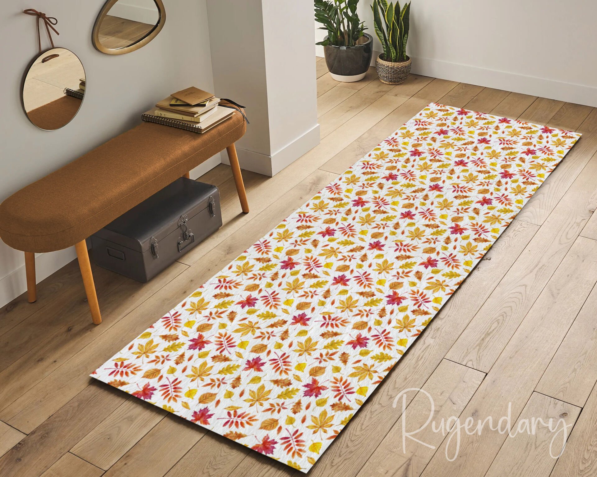 Autumn Leaves Kitchen Runner Rug – Fall-Inspired Long Hallway Carpet