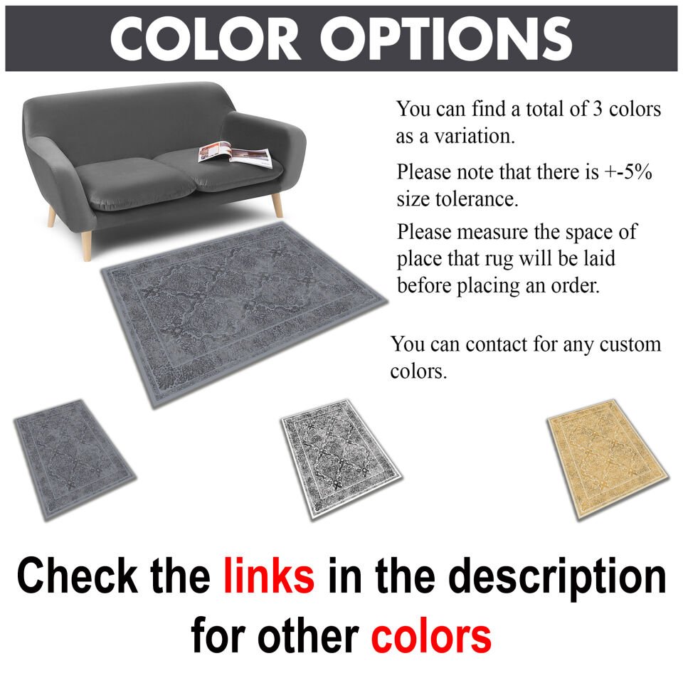 Gray Oriental Area Rug Intricate Paisley Floral Pattern Decorative Carpet