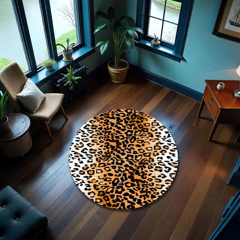 Vibrant Leopard Print Rug – Bold Animal Print Floor Mat