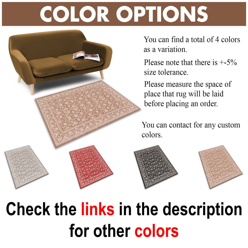 Ornamental Brown Pattern Area Rug with Classic Border Detailing