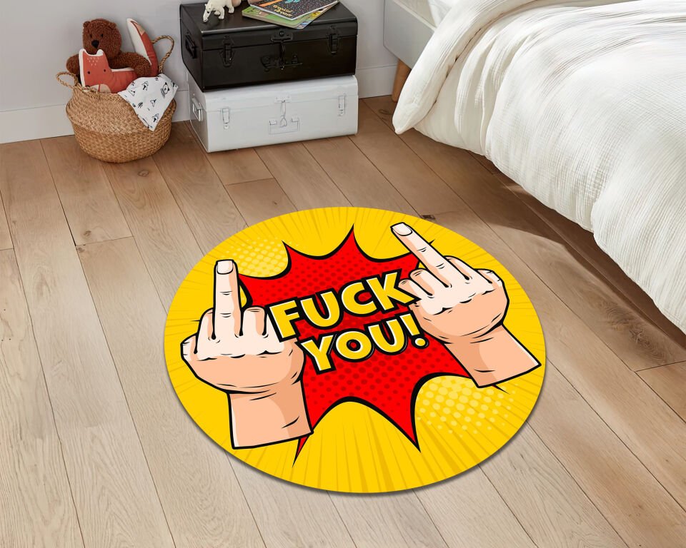 Funny Rude Rug Adult Humor Carpet Novelty Gag Area Rug Bold Graphic Print for Living Room Bedroom Decor