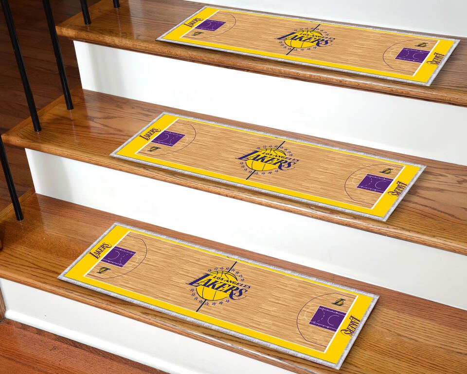 Basketball Court Stair Treads – Los Angeles Themed Non-Slip Step Mats