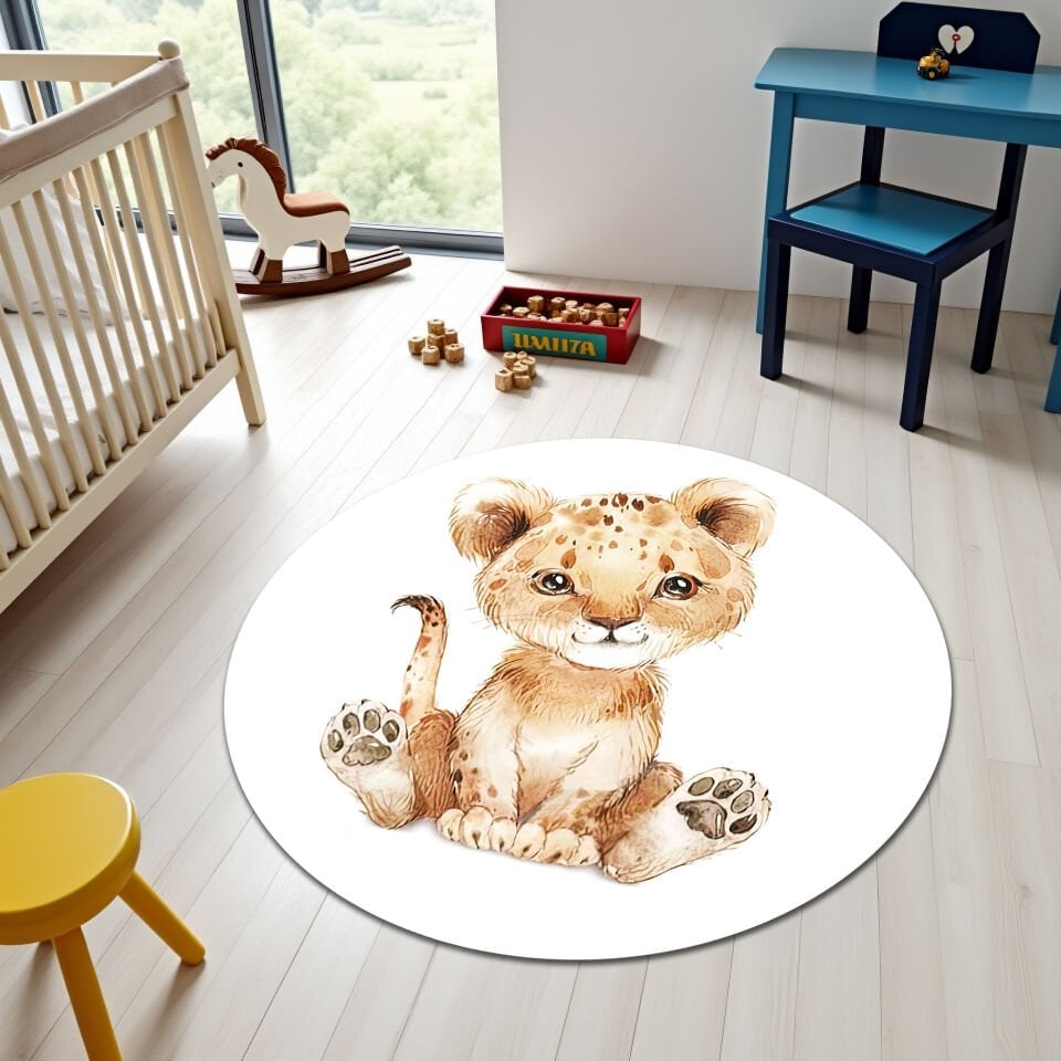 Cute Baby Leopard Rug, Soft & Playful Design for Kids’ Rooms