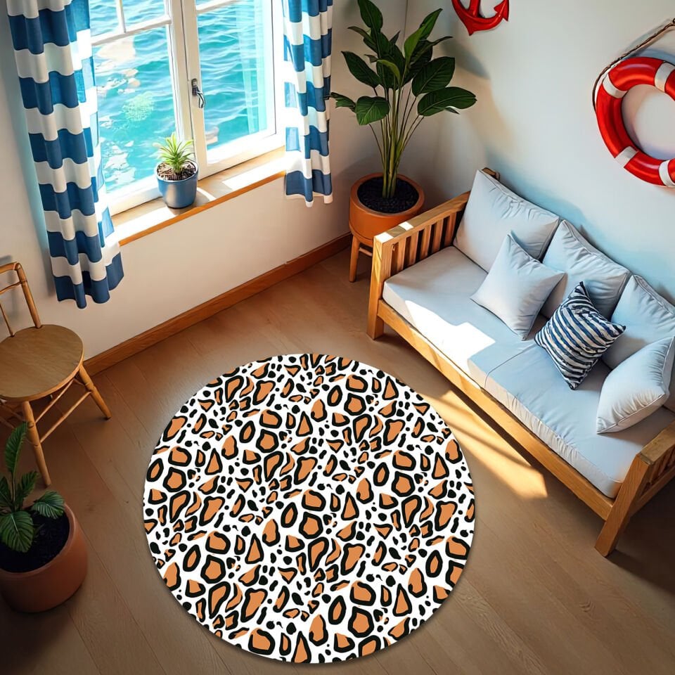 Modern Leopard Print Rug – Chic Animal Pattern Floor Mat
