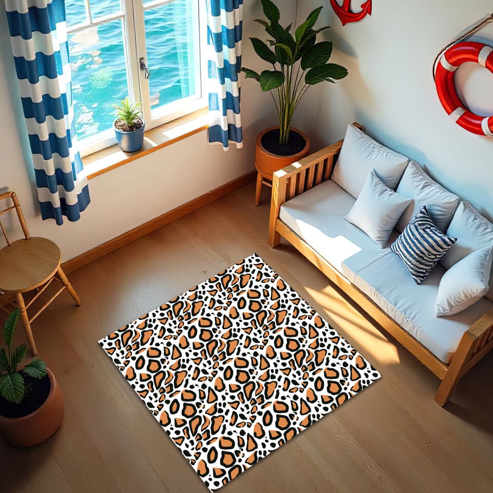 Modern Leopard Print Rug – Chic Animal Pattern Floor Mat