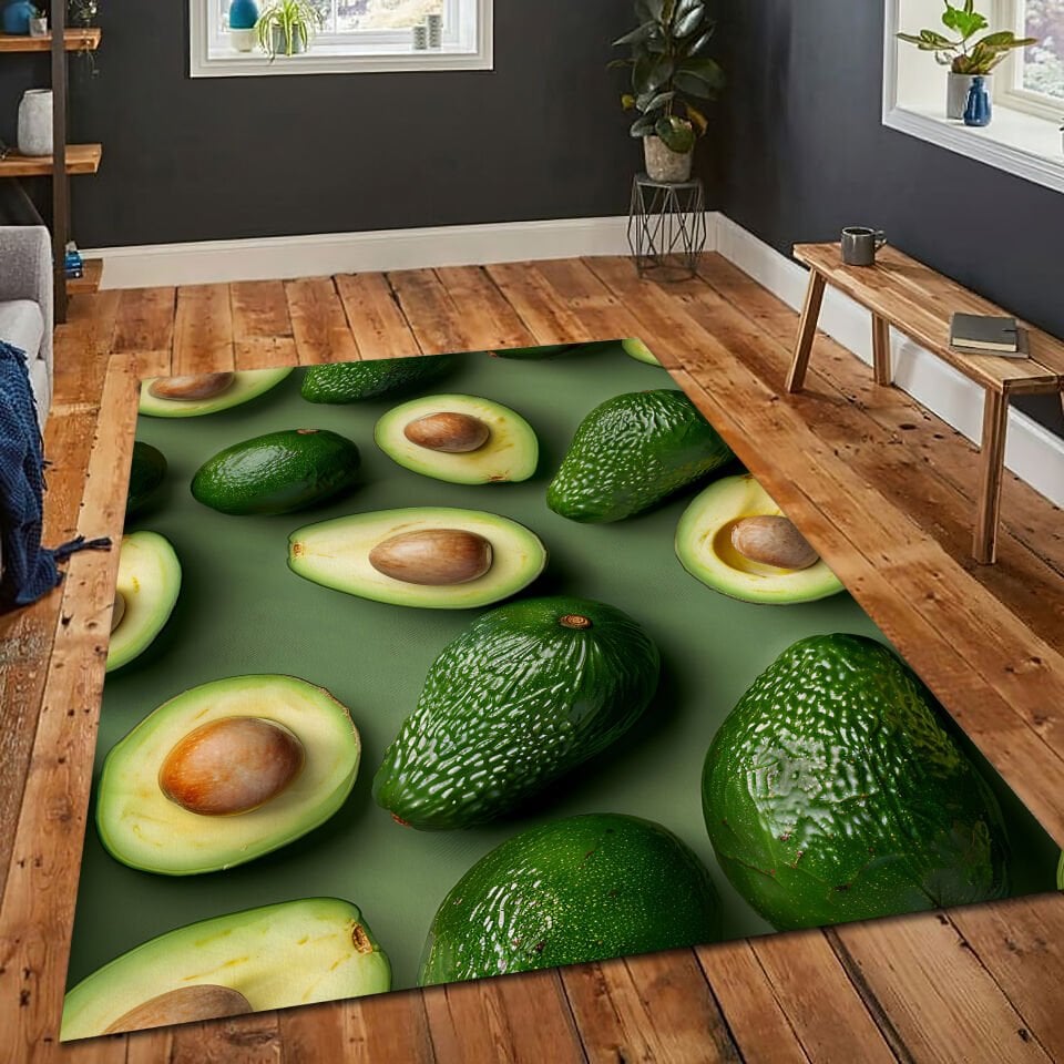 Avocado Rug Tropical Fruit Kitchen Runner Colorful Area Rug Modern Home Carpet