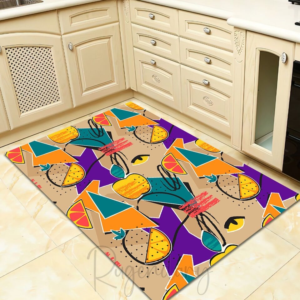 Retro Abstract Geometric Rug Colorful 80s 90s Pattern Carpet Modern Pop Art Home Decor