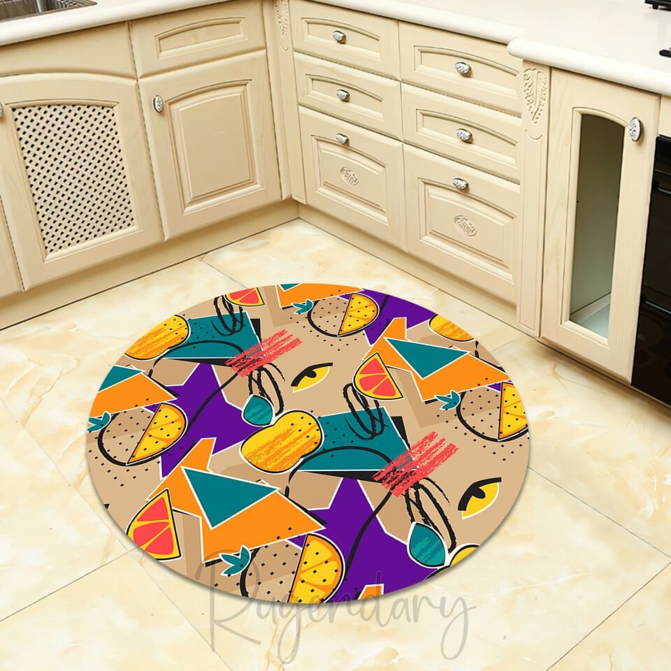 Retro Abstract Geometric Rug Colorful 80s 90s Pattern Carpet Modern Pop Art Home Decor