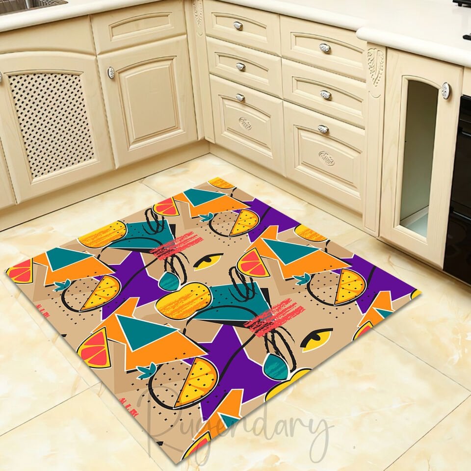 Retro Abstract Geometric Rug Colorful 80s 90s Pattern Carpet Modern Pop Art Home Decor