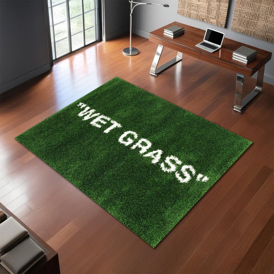 “WET GRASS” Statement Rug – Hypebeast Green Carpet