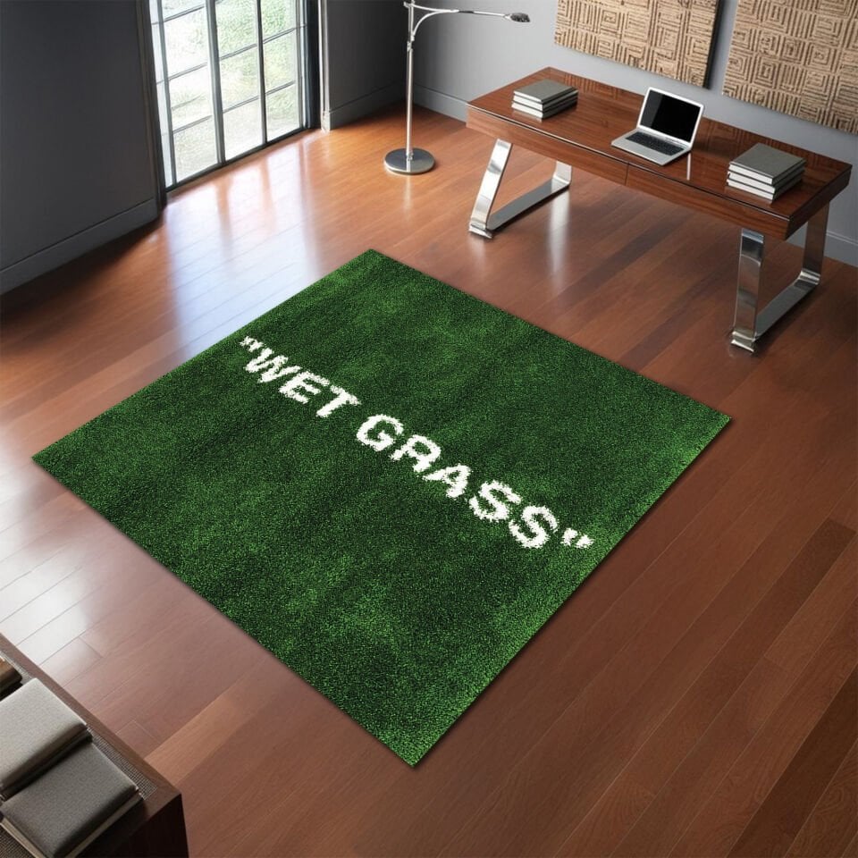 “WET GRASS” Statement Rug – Hypebeast Green Carpet