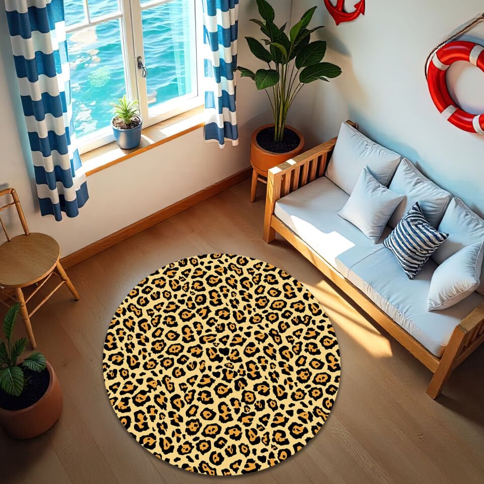 Classic Leopard Print Rug – Bold Animal Pattern Floor Carpet