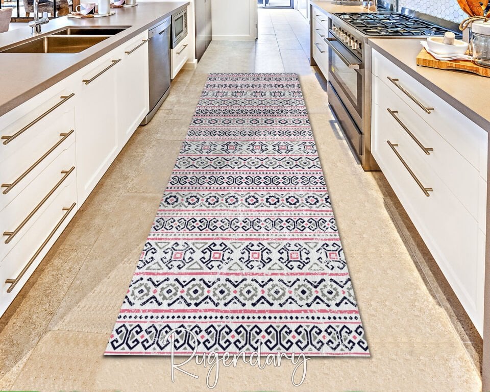 Boho Tribal Runner Rug – Washable Non-Slip Hallway & Entryway Carpet