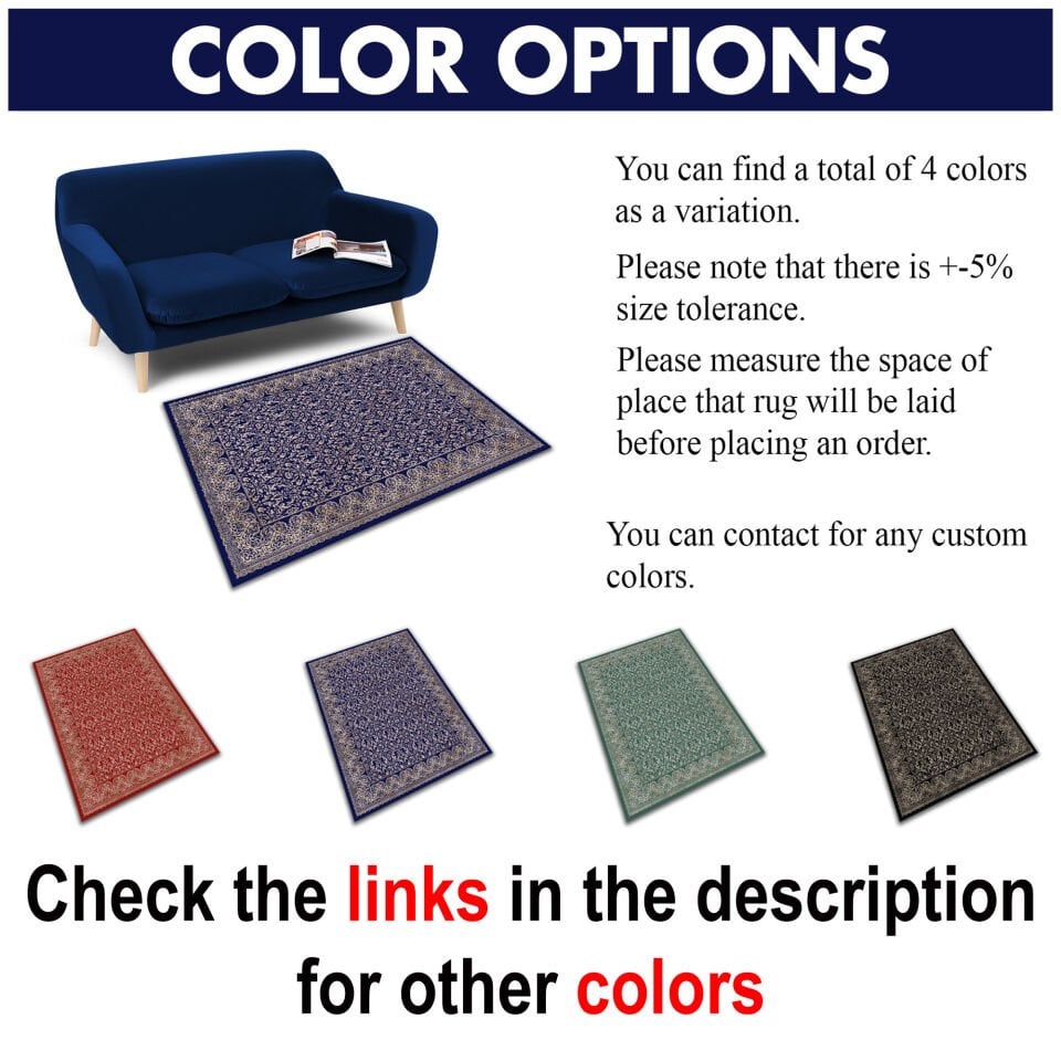 Elegant Blue Rug for Modern Kitchen and Living Spaces