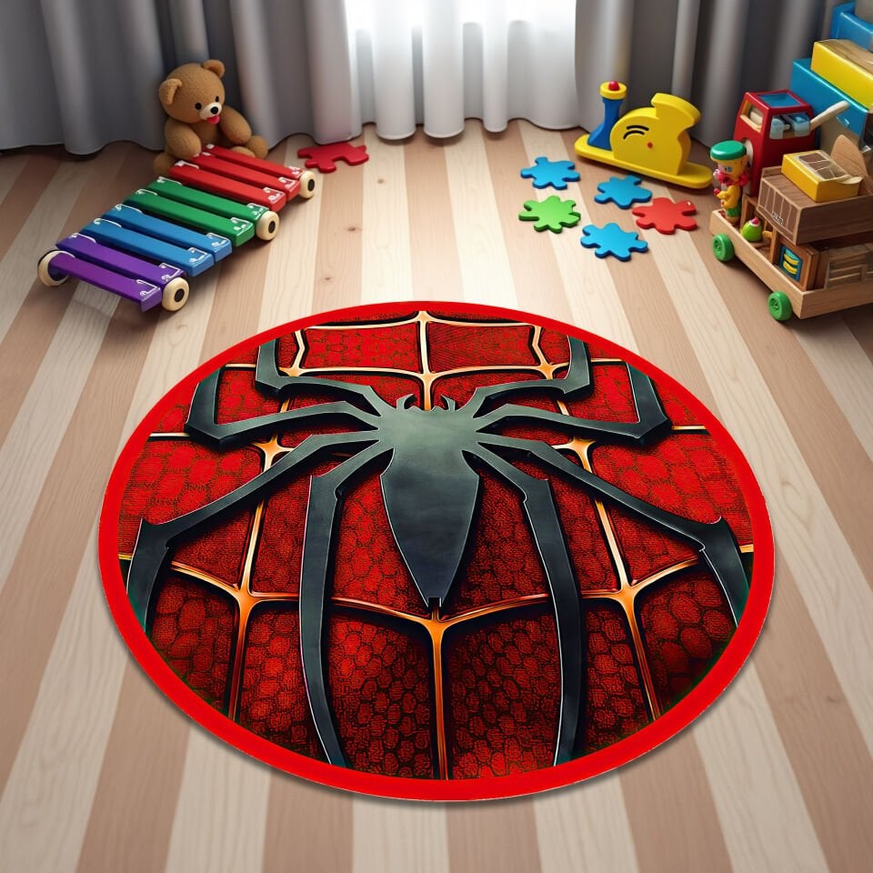 Round Spider Man Rug – Marvel Superhero Kids Play Mat