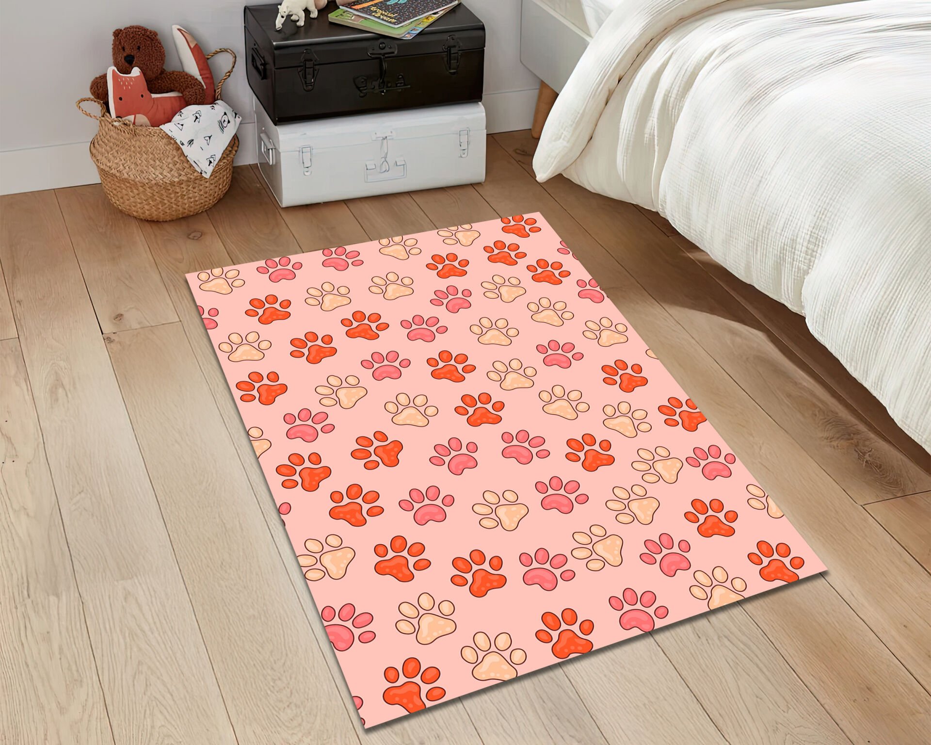 Cute Paw Print Rug Pet Lover Home Decor Soft Animal Footprint Carpet for Dog and Cat Owners