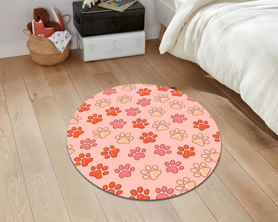 Cute Paw Print Rug Pet Lover Home Decor Soft Animal Footprint Carpet for Dog and Cat Owners