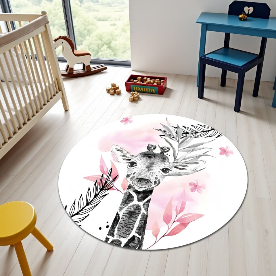 Whimsical Giraffe Rug – Soft & Stylish Nursery Carpet for Kids Room