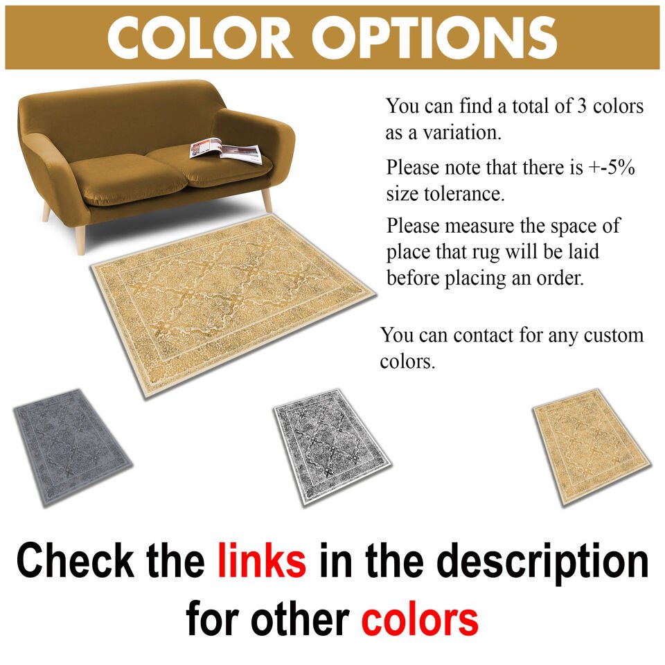 Yellow Oriental Square Rug Intricate Floral Paisley Pattern Carpet