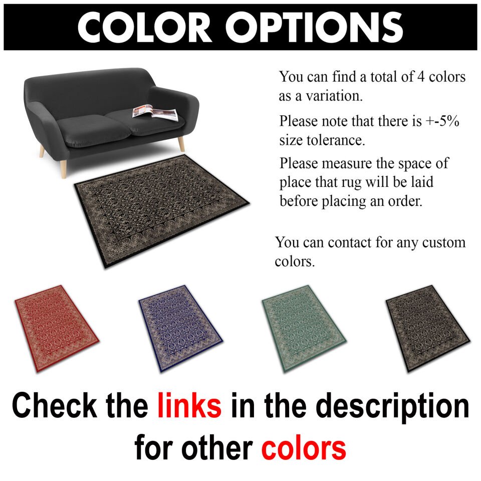 Elegant Black Beige Runner Rug for Hallway and Kitchen Spaces