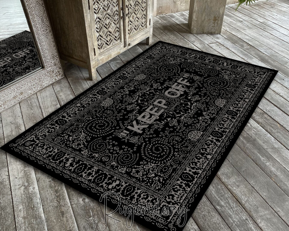 Elegant Black Oriental Area Rug – Timeless Design for Living Room & Bedroom