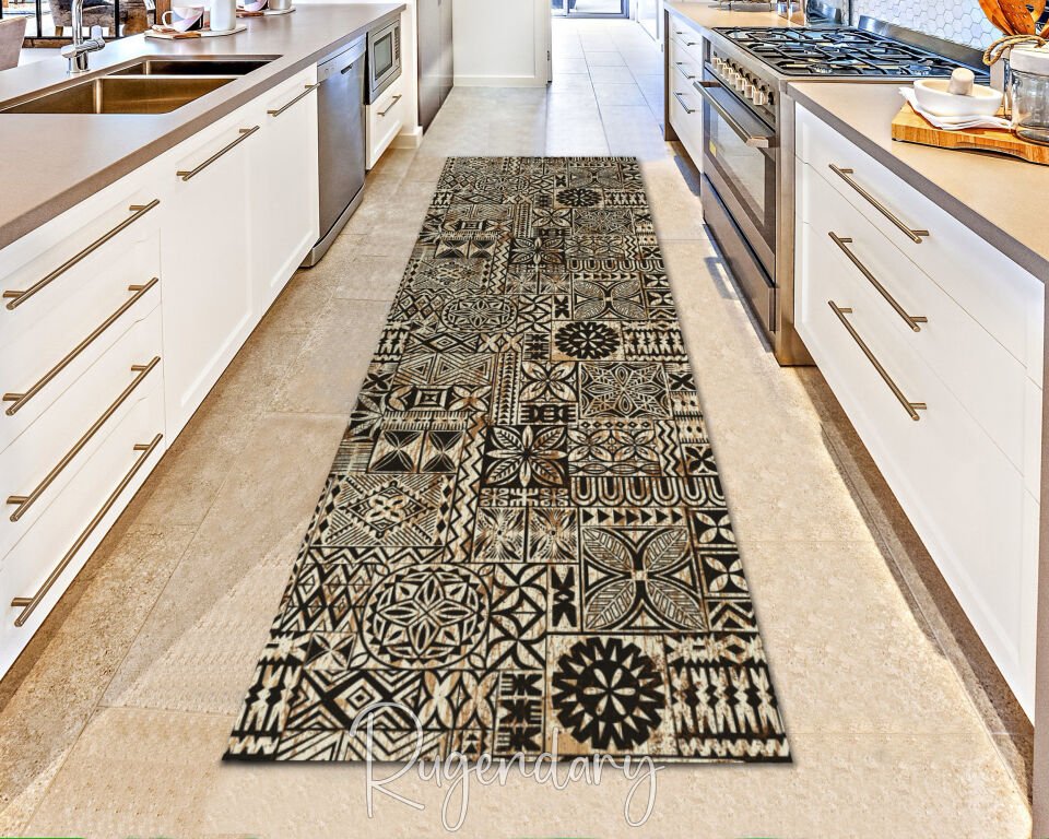 Tribal Geometric Runner Rug – Bohemian Ethnic Hallway Carpet