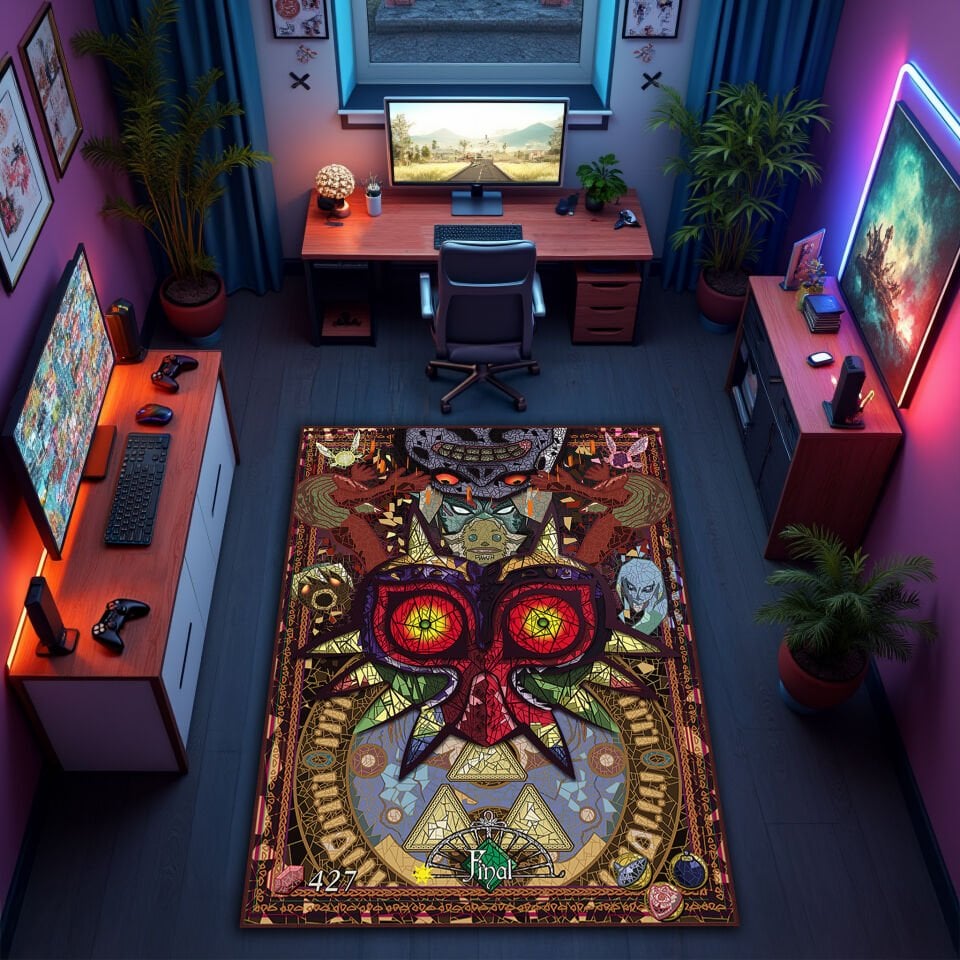 Majora’s Mask Stained Glass Rug – Final Day Edition Gaming Mat