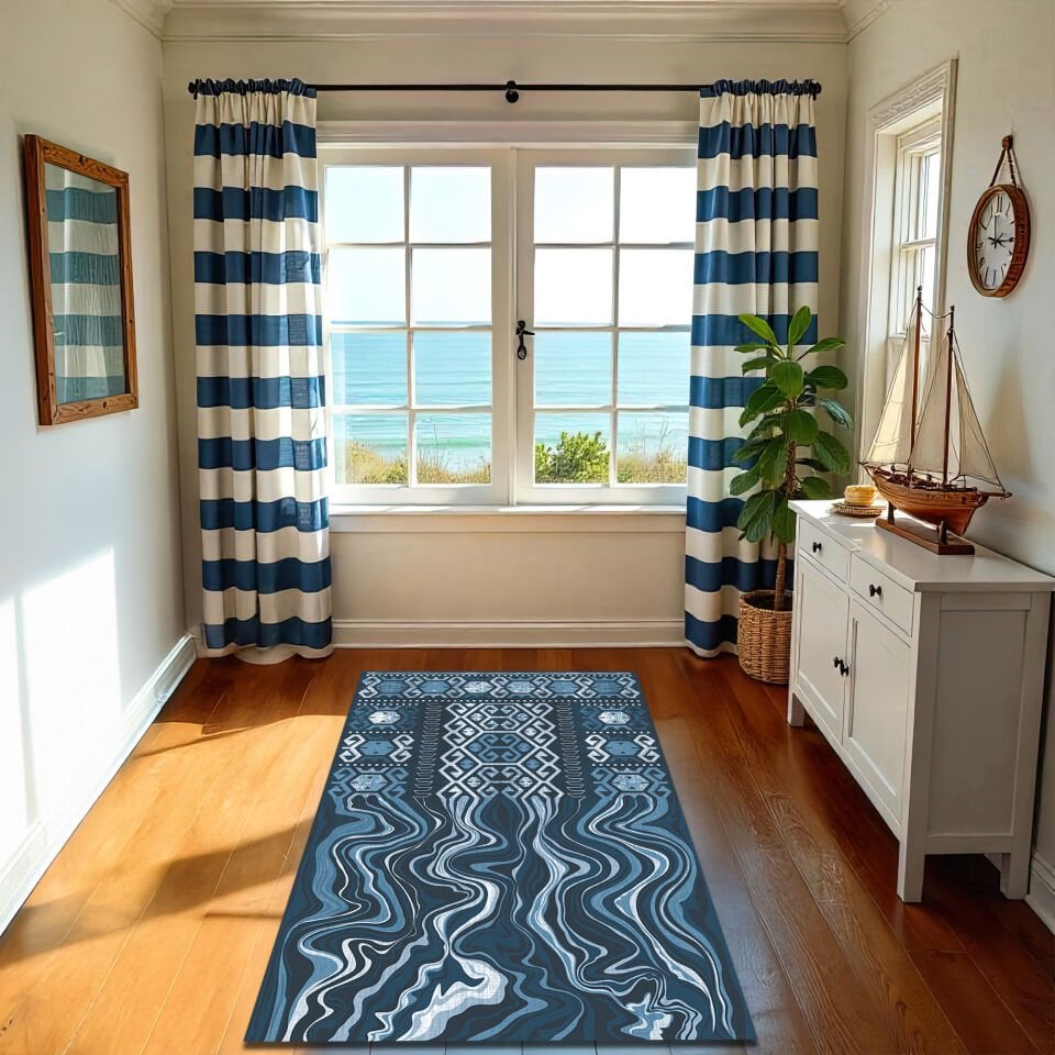 Melting Wave Pattern Rug – Unique Abstract Design Floor Covering